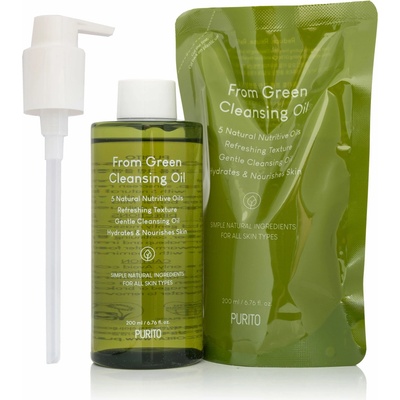 Purito From Green čistiaci pleťový olej + náhradná náplň 2x200 ml