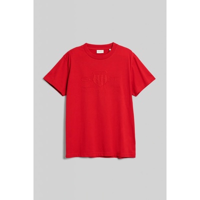 Gant tričko Reg Tonal Shield SS T-Shirt červené
