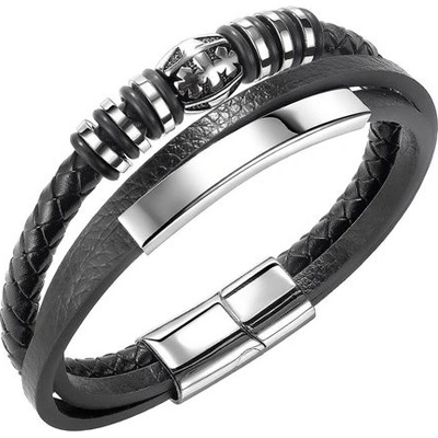 Titan Jewerly pánský ocelový náramek Multilayer Černý PH1478