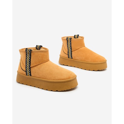 Resti Women's short boots a'la snow boots with ornament Erititta horčicové