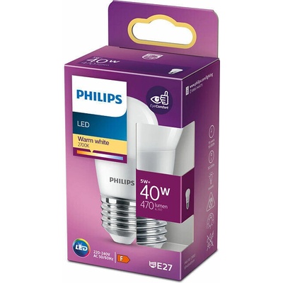 Philips LED žiarovka E27 5W/40W 470lm 2700K