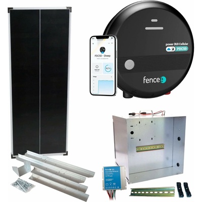 Premium sada solárneho ohradníka - Kompletný prenosný box + chytrý LTE zdroj 5J, panel 100W