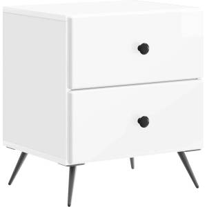 vidaXL Нощен шкаф Бял гланц 43 x 34, 5 x 47, 5 см Инженерна дървесина (895453)