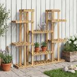 vidaXL Стойка за растения Бяло 123 x 25 x 114, 5 см (903103)