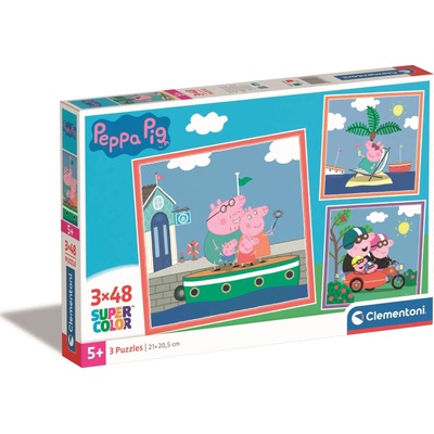 Clementoni - Puzzle 3x48 Peppa Pig: Holiday - 40 - 99 piese