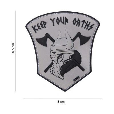 Nášivka 3D "Keep your oaths" - Šedivá 101 INC