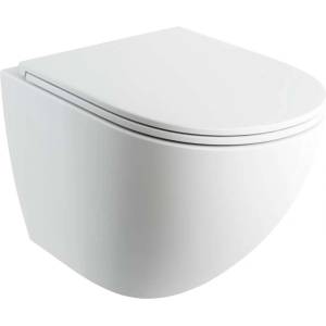 Omnires Ottawa Comfort - Окачена тоалетна чиния със седалка SoftClose, Rimless, матово бяла OTTAWACMWBM (OTTAWACMWBM)