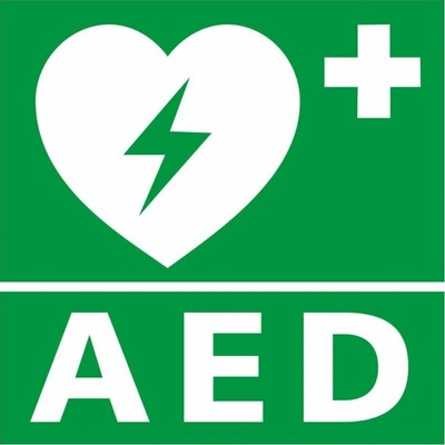 Informační značka Defibrilátor AED, fólie 10 x 10 cm