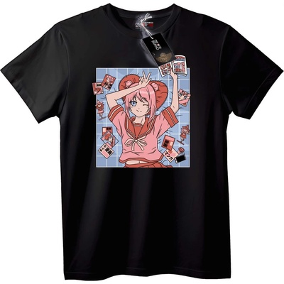 NOONEBRAND Тениска аниме момиче училищна униформа - 2XL, White