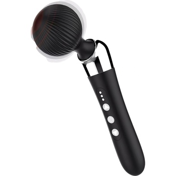 Извит, акумулаторен масажор вибратор (черен)