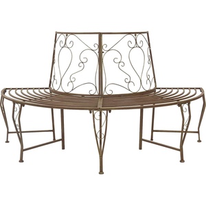 vidaXL Дървесен бенч 4 -местен 160 x 80 x 89 см steel Антик кафяво (42029534)