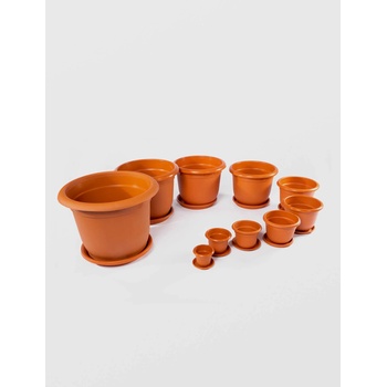 Image 1 of Sterk Plast РК Саксия с подложка кръг кафява №16 (642198)