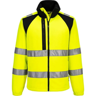 Portwest hi-vis wx2 cd807 eco / Полар светлоотразителен суитшърт - hv жълто/черно 4xl (cd807ybr4xl)