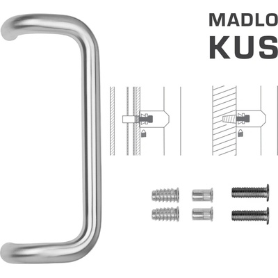 FT - MADLO kód K38 Ø 32 mm SP ks Rozteč madla: 350 mm, Dĺžka: 382 mm, Rozmer profilu madla: Ø 32 mm