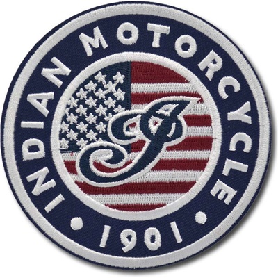 Moto nášivka Indian Motorcycle US flag blue 9 cm