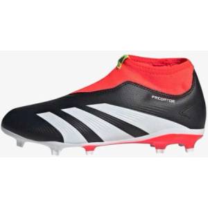 Adidas Predator 24 League Laceless Firm Ground Boots Black/Red - magazinko