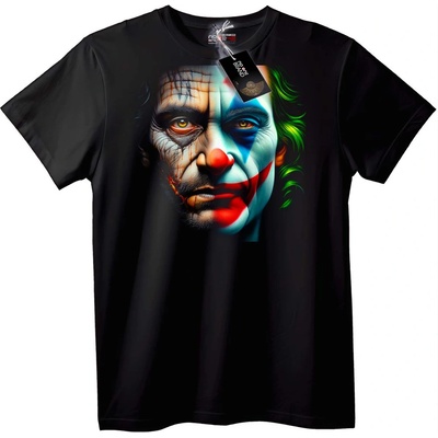 NOONEBRAND Тениска Joker Разделено Лице - 2XL, Black