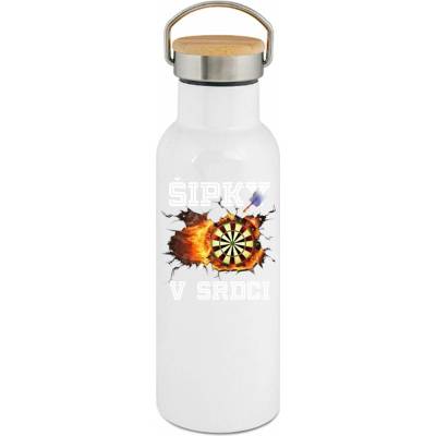 123TRIKO termoska Šipky v srdci. Bílý text 500 ml