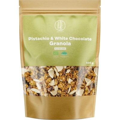 BrainMax Pure® Pistachio & White Chocolate Granola, pistácie a bílá čokoláda, BIO, 400 g