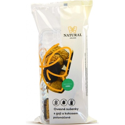 Natural Jihlava Ovsené sušienky s goji a kokosom polomáčané 150 g