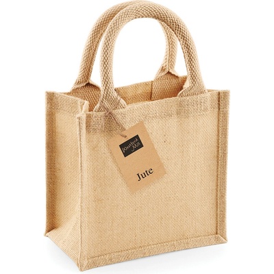 Westford Mill Jutová mini dárková taška WM411 Natural 20 x 20 x 12 cm