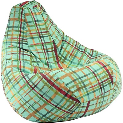 PUFRELAX Пуф, круша, 220л. , Nirvana Hobbit - Ocean, Перящ се калъф, Пълнеж от полистиролни перли, Гама Premium (PUF-G-NH-PT-OTO)