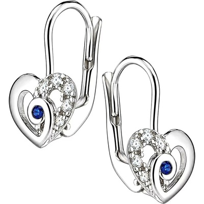 Zlaton Náušnice bílé zlato srdce se zirkony výška 1.4cm váha 1.35g 000100711240