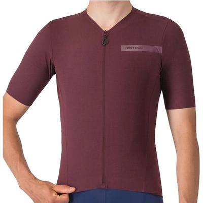 Castelli Мъжка фланелка с къс ръкав за колоездене Castelli Premio Evo Jersey Cycling jersey - Deep Bordeaux (056-3444-0112)
