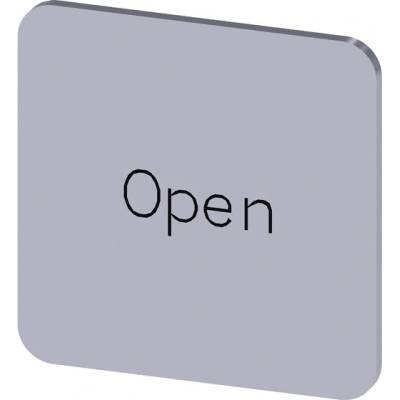 SIEMENS Štítek popisný 22 x 22 mm, štítek stříbrný, popisek OPEN
