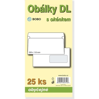 Obálky DL obyčejné s okénkem (bal.25ks)