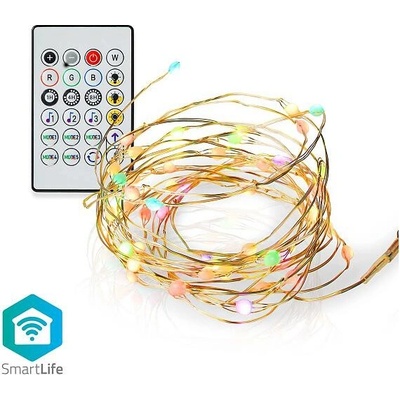SmartLife NEDIS Wi-Fi chytrý LED řetěz 5W 5VDC IP44 400lm RGB USB Nedis® 5m