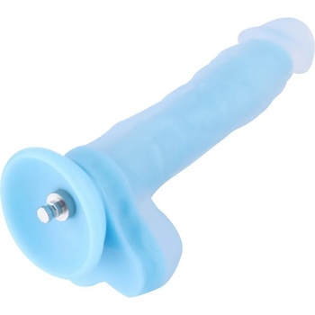 Image 1 of HiSmith HSA80 Silicone Glowing Realistic Dildo KlicLok 9.65" Blue