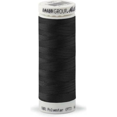 Polyesterové elastické nitě Seraflex Mettler návin 130 m - černá (5 ks)