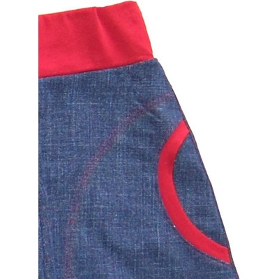 Došupliku Kalhoty potisk jeans červené
