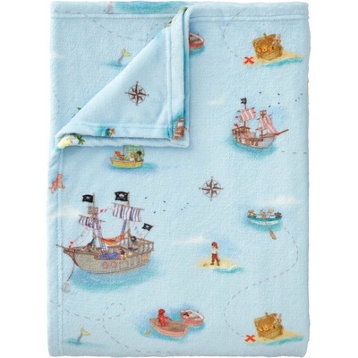 Belle & Boo Modrá detská deka z mikroplyšu Pirates