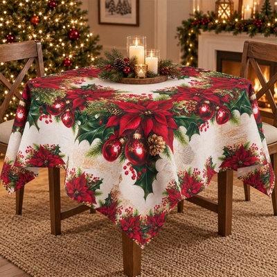 decoDoma decoDoma ORIGINAL COLLECTION Středový ubrus s teflonovou úpravou CHRISTMAS STAR 85x85 cm – Sleviste.cz