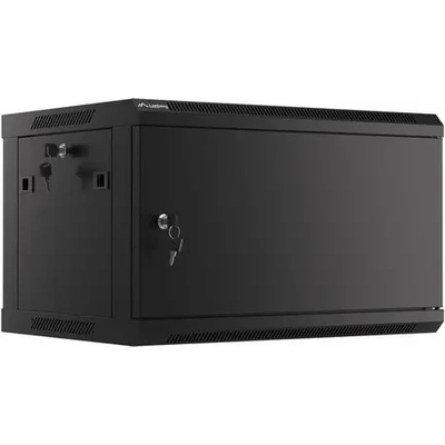 Lanberg Комуникационен шкаф, Lanberg rack cabinet 19" wall-mount 6U/600x450 for self-assembly with metal door black (flat pack) (WF01-6406-00B)