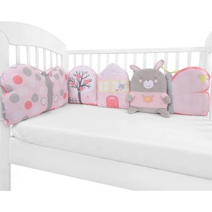 KikkaBoo Комплект плюшени възглавници за кошара Kikkaboo - Bunny, Pink (31201010150)