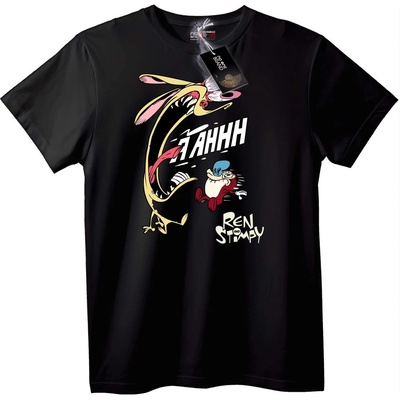 NOONEBRAND Тениска Ren & Stimpy - 2XL, Black