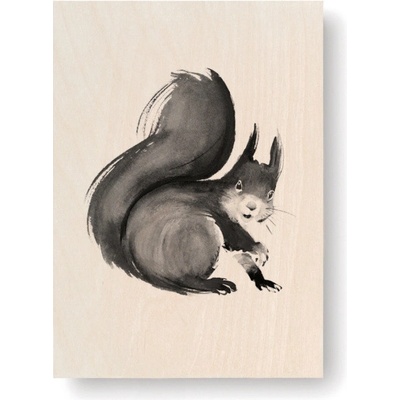 Obrázek na dřevěné kartě Squirrel 10x15 cm Teemu Järvi Illustrations