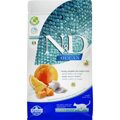 N&D OCEAN CAT HERRING PUMPKIN AND ORANGE ADULT 1,5 KG