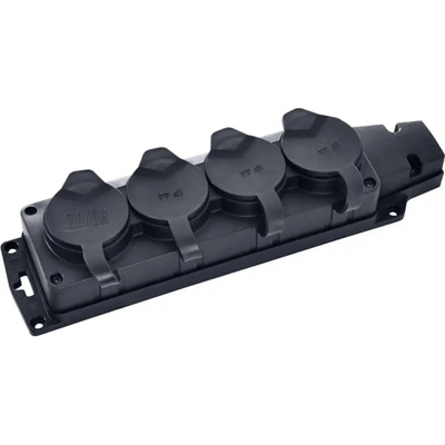 Horozk Electrik КАУЧУКОВА ОСНОВА ЗА КОНТАКТ 4 ГНЕЗДА ip44 ЧЕРНА horoz (8699490918371)