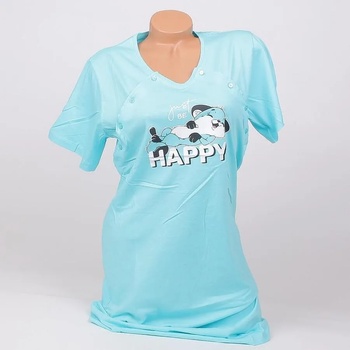 Image 1 of Нощница за кърмещи в свеж син цвят с лисиче