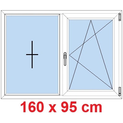 Soft Dvoukřídlé plastové okno 160x95 cm FIX+OS Bílá