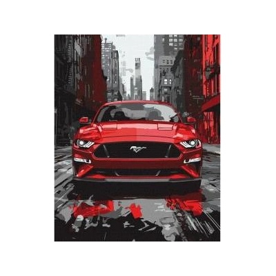 Ideyka Painting by numbers 40x50 cm KHO5157 Red Mustang sports car AP0106