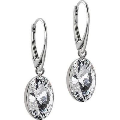 Swarovski Elements Oval Rivoli stříbrné visací / bimbací bílé oválky 31166.1 Crystal bílá čirá křišťálová