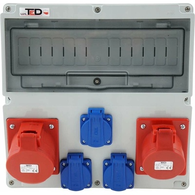 STAVEBNÍ ROZVADĚČ 400V 16A/5P + 400V 32A/5P + 3 X 230V 16A 14 MODULŮ