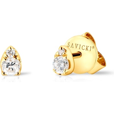 Обеци с капка Savicki: злато, диаманти