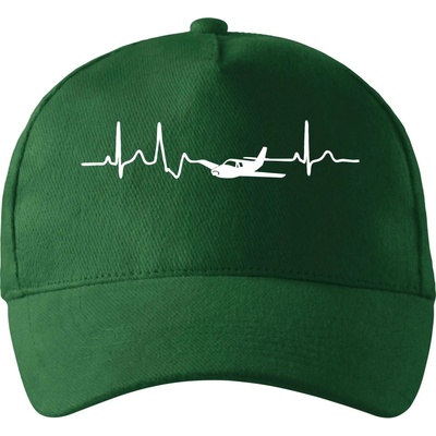 EKG letadlo so zahnutým šiltom a látkovou sponou Fľaškovozelená