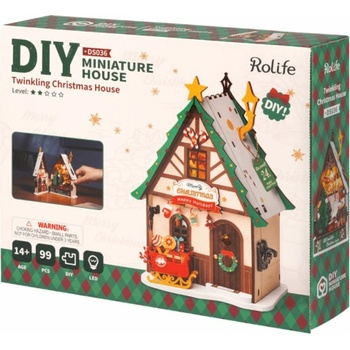 RoboTime Miniatura domečku Svítící vánoční dům